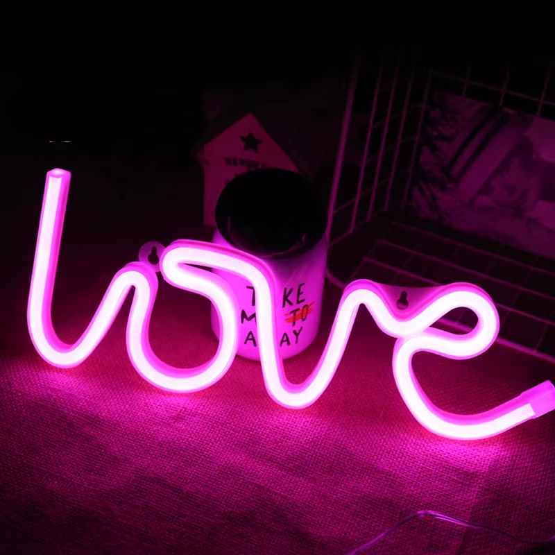 Placa Neon Love