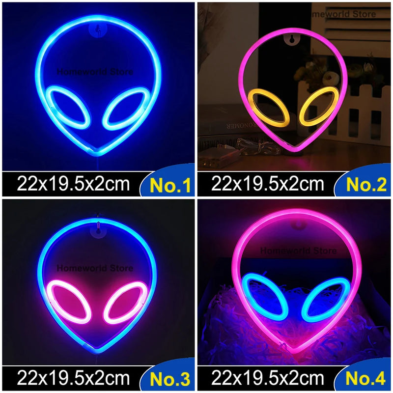 Placa Neon Alien